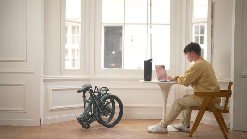 Video showing a boy and girl meeting and riding together on FAFREES F20 Light electric bikes, smiling and enjoying the ride, with multiple angles highlighting the bikes, their design and the happy atmosphere