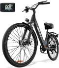 Black electric bike with digital display on a white background