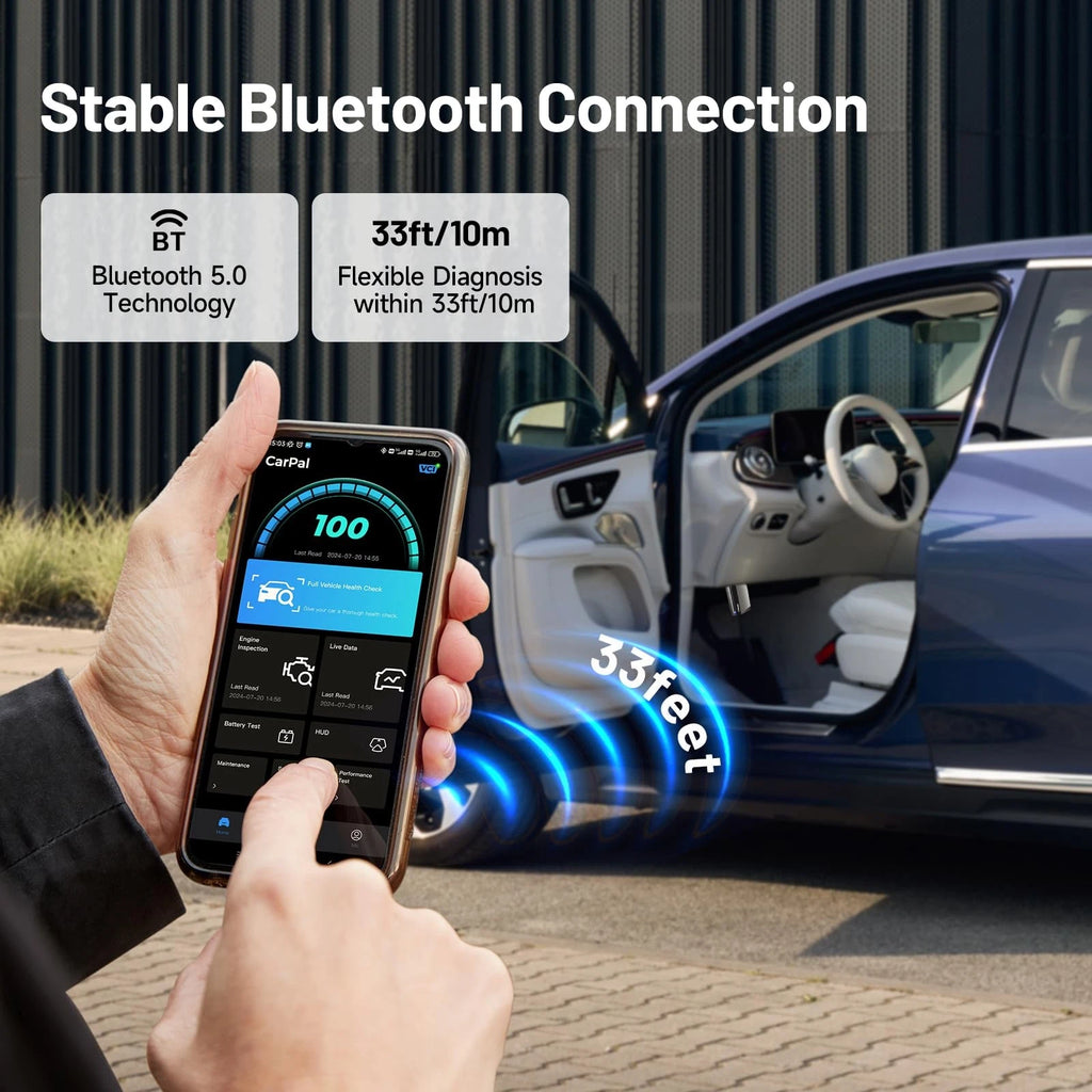 Stable Bluetooth wireless connection interface for the TOPDON CarPal-1 OBD2 scanner