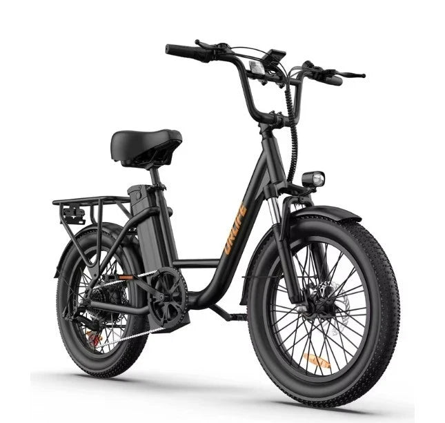Black electric bike on a white background