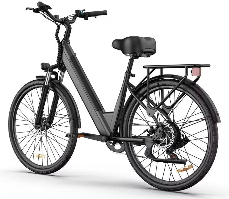 Black electric bicycle on a white background