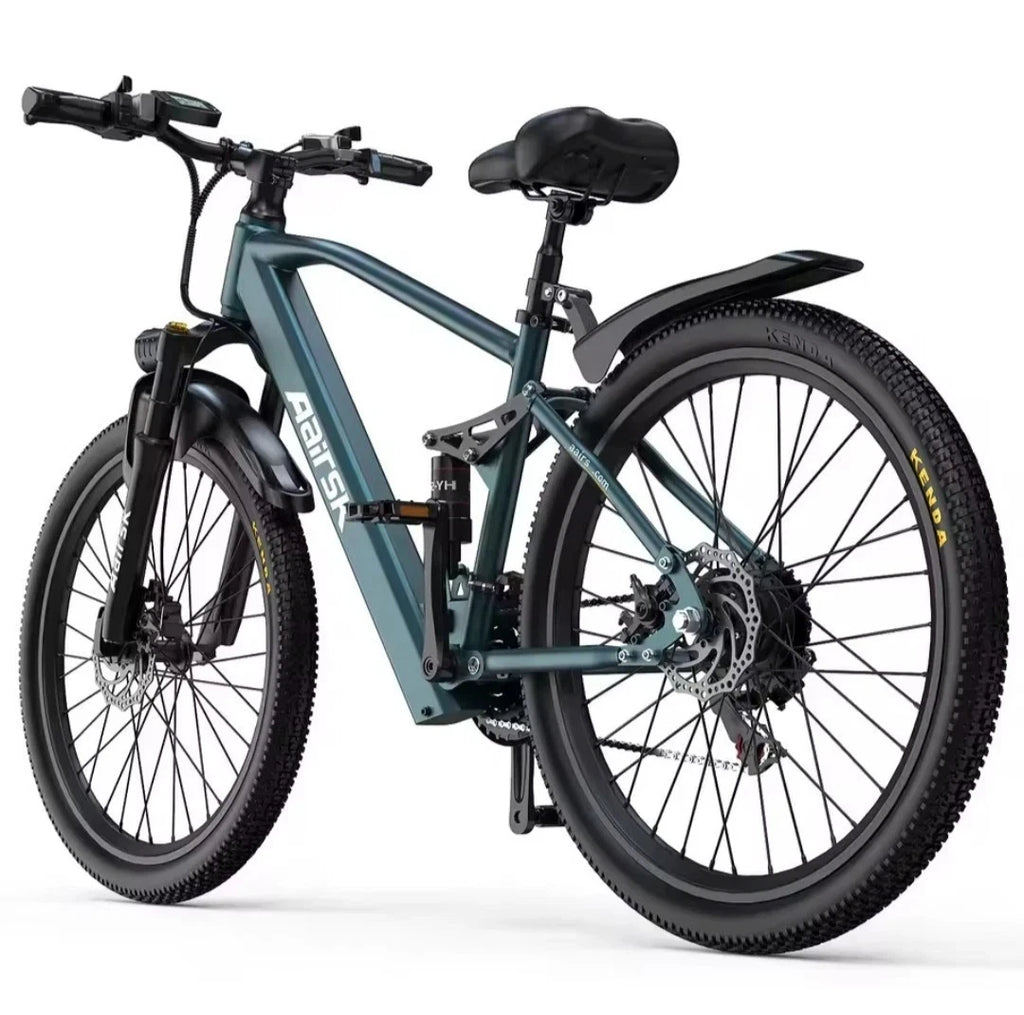 Blue electric bicycle on a white background
