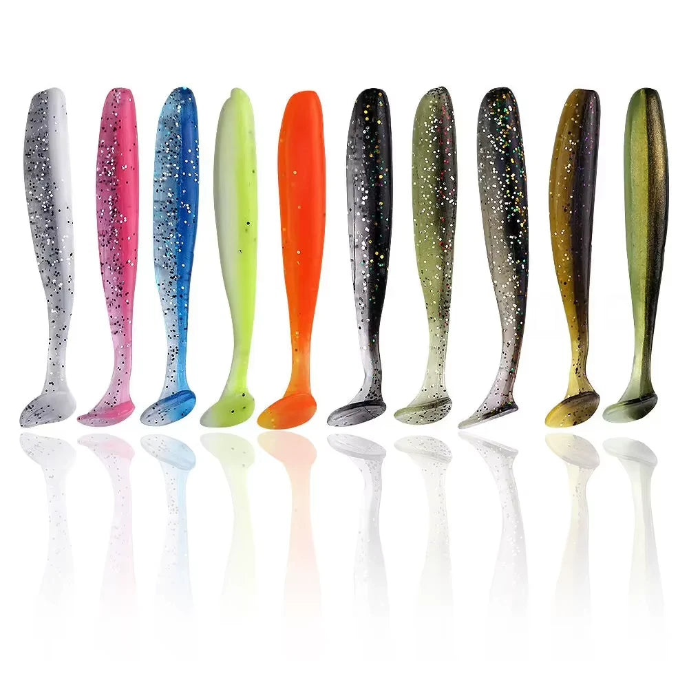 Set of colorful fishing lures on a white background